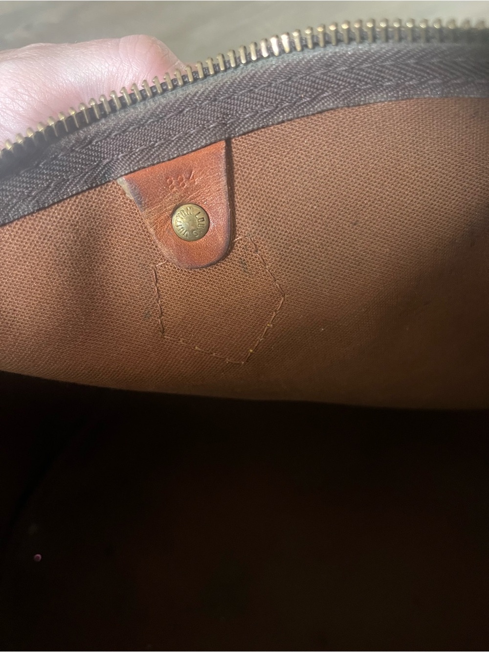 Louis Vuitton Speedy Monogram Canvas Travel Bag in Brown and Tan - Picture 9 of 16